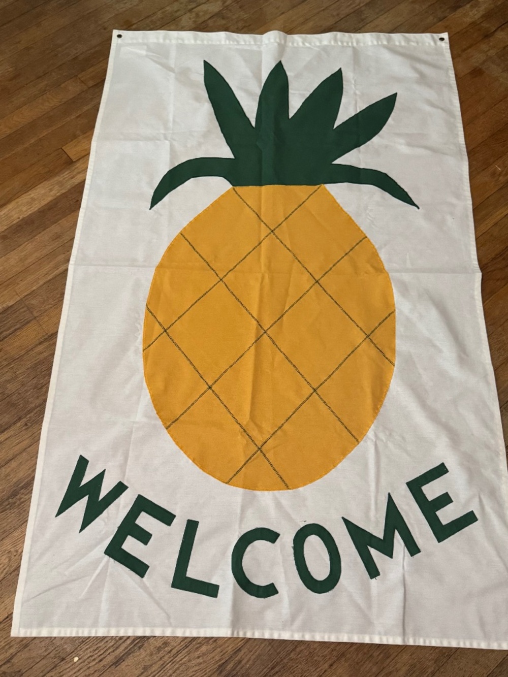 Flag Fables Inc Pineapple Welcome Flag 56" x 35" Large Handstitched Vintage USA